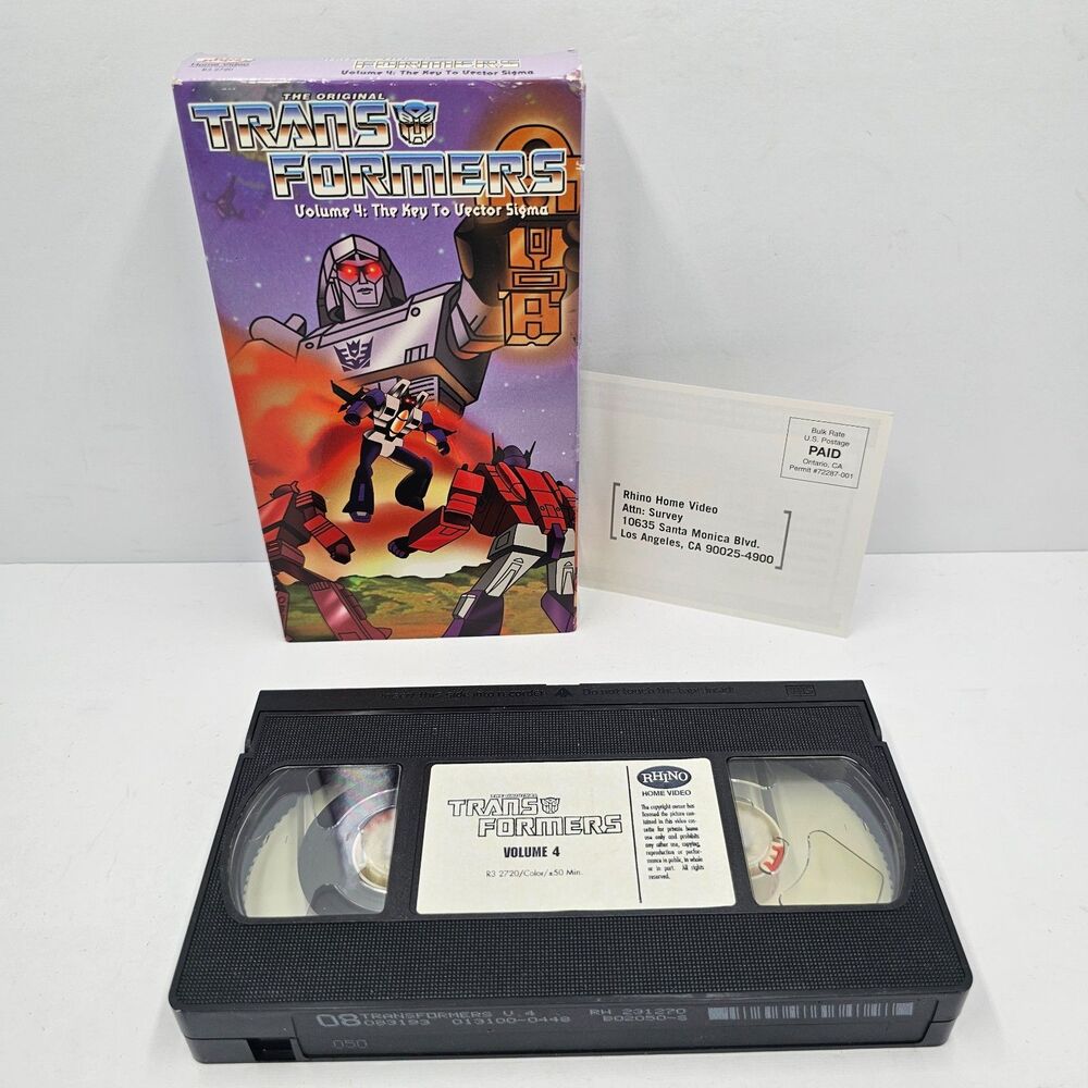 Transformers Vol 4 The Key to Vector Sigma VHS Tape 1999 Rhino Animated G1